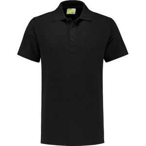 Lemon Soda Heren basic poloshirt - zwart - korte mouw - katoen - 220 gram