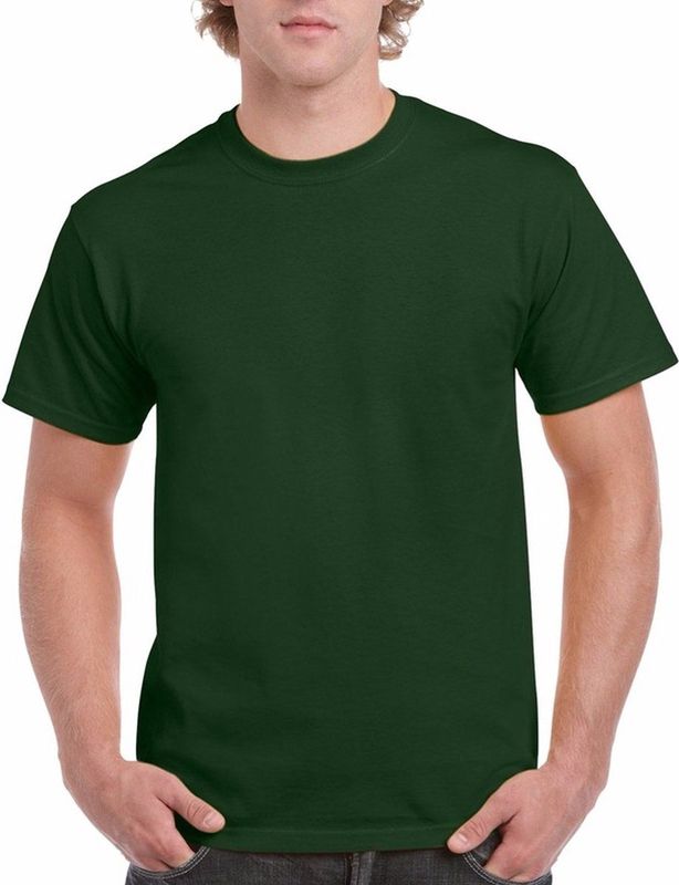 T-shirts donkergroen voor heren - zware 200gr kwaliteit - Basic shirts - Katoen - Korte mouwen - T-shirts