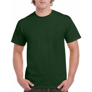 T-shirts donkergroen voor heren - zware 200gr kwaliteit - Basic shirts - Katoen - Korte mouwen - Comfort pasvorm XXL