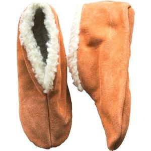 Warme wollen beige Spaanse sloffen/pantoffels voor dames/heren/volwassenen - Pantoffels