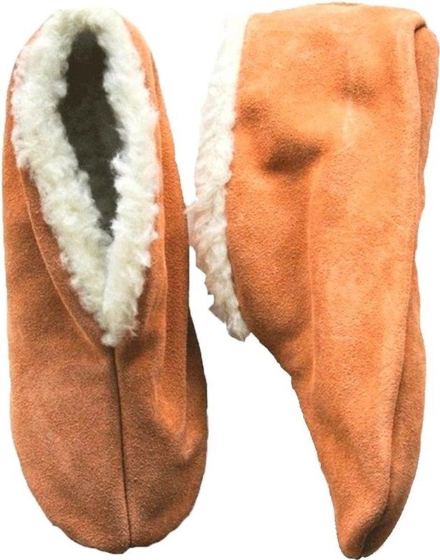 Bernardino Spaanse sloffen/pantoffels - voor dames/heren - beige - suede/wol - De enige echte