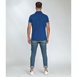 Blauw poloshirt in de kleuren van Italie voor heren
