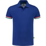 Blauw poloshirt in de kleuren van Italie voor heren