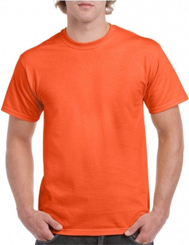 Gildan - T-shirt - Oranje - Katoen - Normale Pasvorm