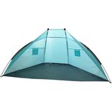 Beachshelter strandtent summertime blauw 270 x 120 cm - Windscherm met draagtas