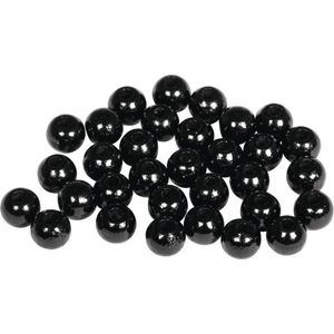 Zwarte hobby kralen van hout 6mm - 115x stuks - DIY sieraden maken - Kralen rijgen hobby materiaal