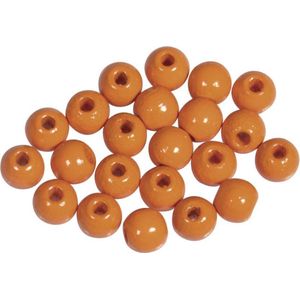 Oranje hobby kralen van hout 6mm - 115x stuks - DIY sieraden maken - Kralen rijgen hobby materiaal