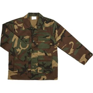 Kinder BDU jas woodland camouflage - Carnavalsjassen