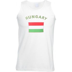 Hongarije mouwloos shirt wit heren M