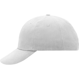 Witte baseballcap - 6 panels pet - 100% katoen met klip sluiting - volwassenen