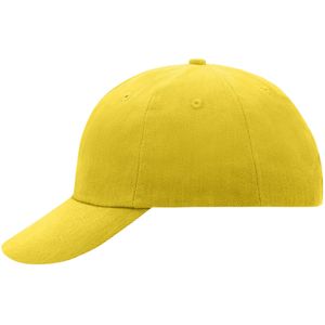 Gele baseballcap - 6 panels pet - 100% katoen met klip sluiting - volwassenen