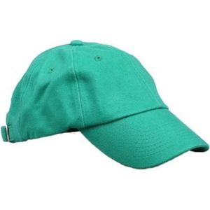 Groene baseballcap - 6 panels pet - 100% katoen met klip sluiting - volwassenen