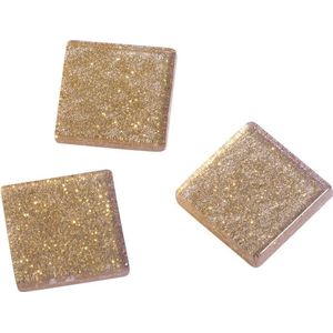 205x Stuks Acryl Glitter Mozaiek Goud 1 cm - Mozaieken Zelf Maken