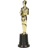 Gouden Filmster Beeldje van Plastic 22 cm - Perfecte Feestdecoratie voor Hollywood Feestjes!