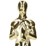 Gouden Filmster Beeldje van Plastic 22 cm - Perfecte Feestdecoratie voor Hollywood Feestjes!