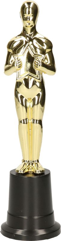 Gouden Filmster Beeldje van Plastic 22 cm - Perfecte Feestdecoratie voor Hollywood Feestjes!