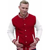 AWDis - College Jacket - Rood met Wit - Drukknopen - Katoen/Polyester - Classic Model