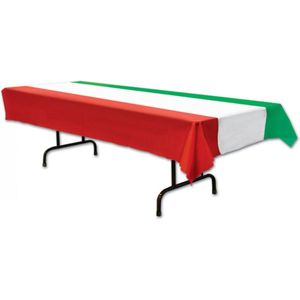 Italiaans tafelkleed - Rood wit groen - 275 x 135 cm - Plastic