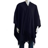 Luxe omslagdoek/poncho - paars - 180 x 140 cm - fleece - Dameskleding accessoires