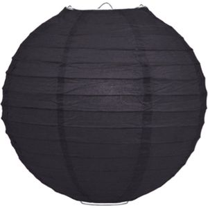 Luxe bol feest lampion - zwart - dia 25 cm - papier