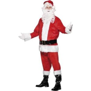 Velours kerstman outfit deluxe - Carnavalskostuums