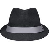 Street style trilby hoedje zwart met lichtgrijs