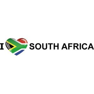 I Love South Africa vlag sticker 19.6 cm