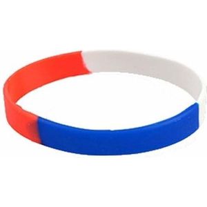 Siliconen supporters armbandje - rood wit blauw - Holland - Nederland