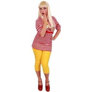 Dorus trui - rood met wit - carnaval - verkleedkleding voor dames - Gondeliers XL