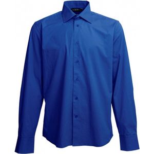 Lemon & Soda - Heren Casual Overhemd - Kobalt Blauw - Katoen/Polyester