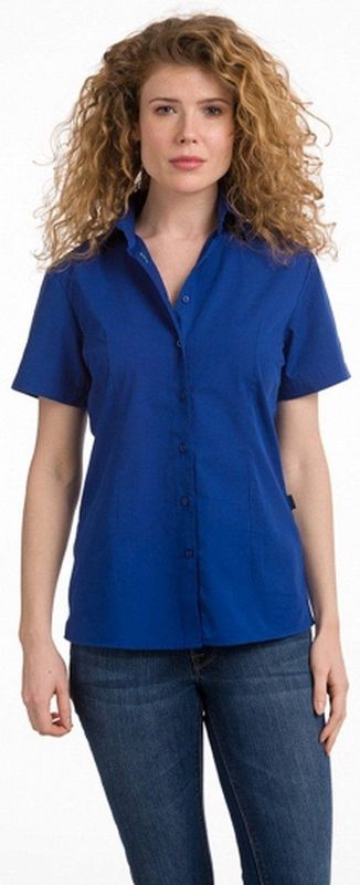 Dames Overhemd - Blauw - Korte Mouw