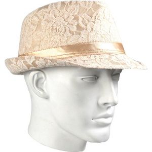 Luxe trilby hoedje met kant