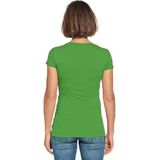 Bodyfit dames t-shirt limegroen met ronde hals - Dameskleding basic shirts
