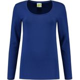 Bodyfit dames shirt lange mouwen/longsleeve blauw Dameskleding basic shirts (36)
