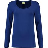 Bodyfit dames shirt lange mouwen/longsleeve blauw Dameskleding basic shirts (36)