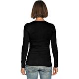 Bodyfit dames shirt lange mouwen longsleeve navy blauw - Dameskleding basic shirts S ()