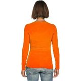 Bodyfit dames shirt met lange mouwen S oranje
