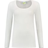 Bodyfit dames shirt lange mouwen longsleeve wit - Dameskleding basic shirts S ()
