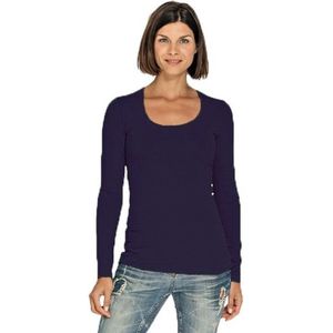 Bodyfit dames shirt lange mouwen longsleeve zwart - Dameskleding basic shirts S ()