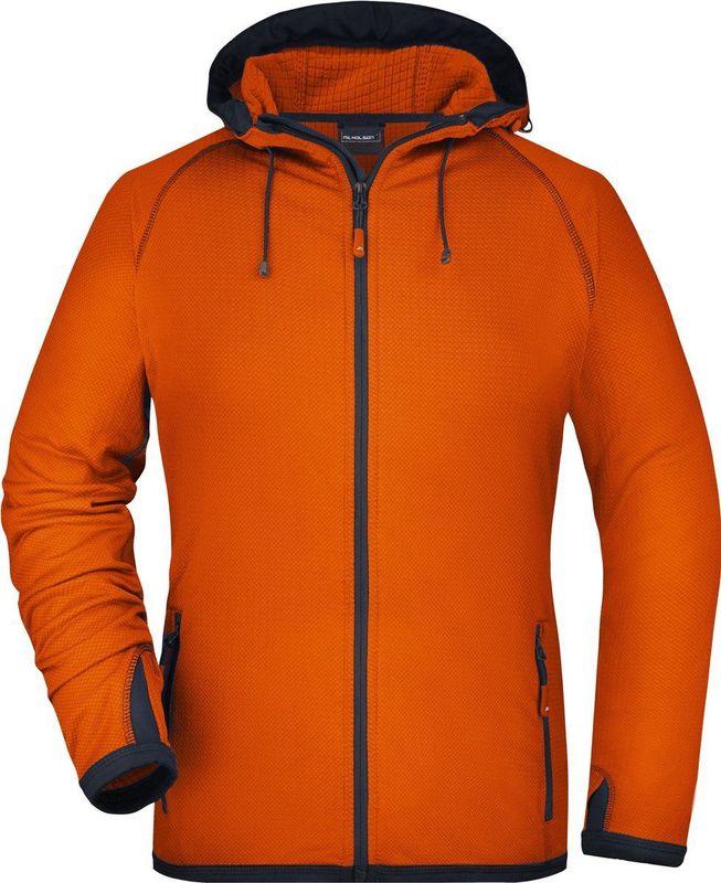 James and Nicholson - Fleece Jasje - Oranje - Dames - Met Capuchon