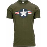 Legergroen USA Airforce logo t-shirt voor heren - Vintage kleding - Wereldoorlog kleding