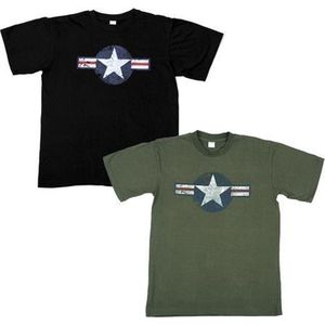Legergroen USA Airforce logo t-shirt voor heren - Vintage kleding - Wereldoorlog kleding