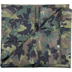 Groene camouflage afdekzeil / dekzeil - 2.85 x 4 meter - dekkleed / zeil