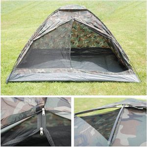 Kampeer tent met camouflage print 3 personen - Kamperen en outdoor artikelen