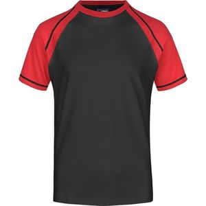 Heren t-shirt zwart/rood M