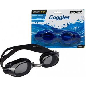 Blauwe zwembril met latex hoofdband
