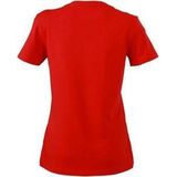 James Nicholson t-shirt v-hals - dames - rood - stretch - korte mouwen - katoen elasthan