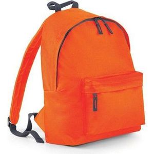 School/sport rugtas met voorvak - oranje - Rugzak vrije tijd - Schooltas - Gymtas - 18 Liter