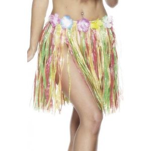 Hawaii thema carnaval verkleed rokje 45 cm voor volwassenen - Verkleedkleding dames