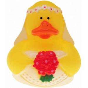 Bruid Badeendje 5 cm - Bruiloft Thema Feestartikelen - Speelgoed Badeendjes